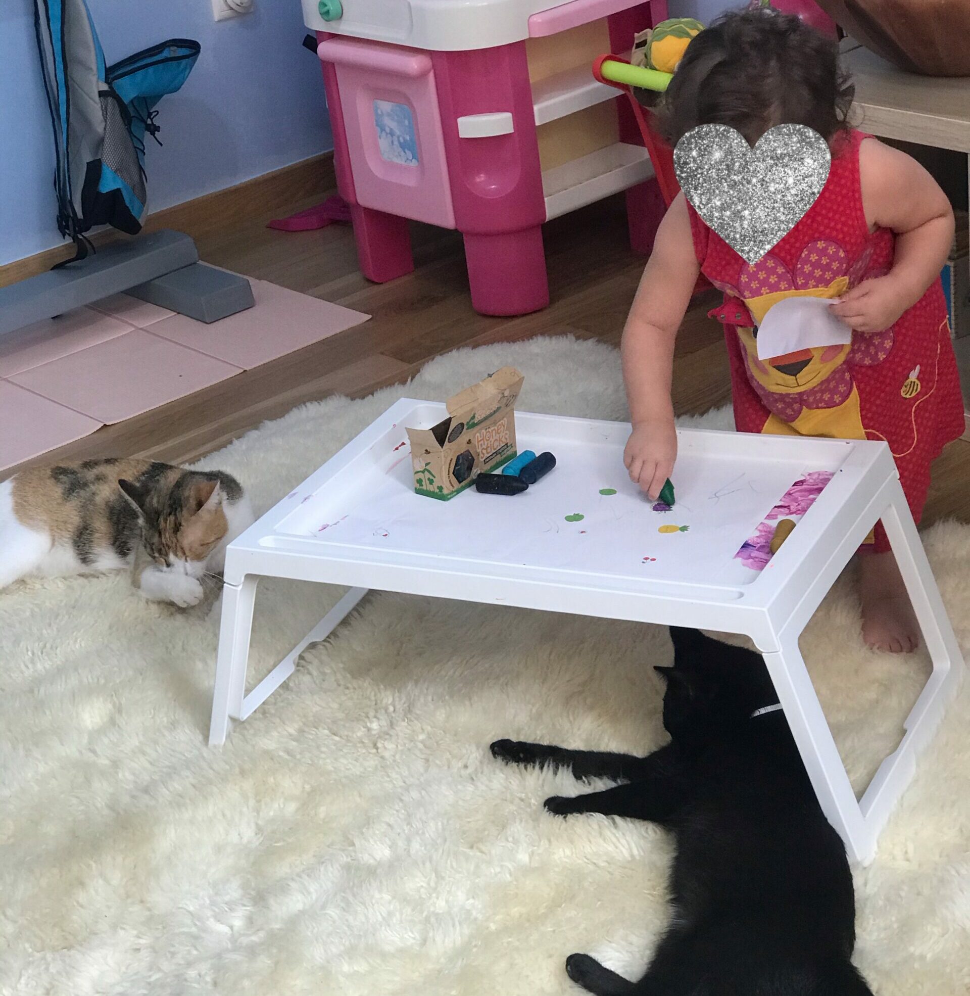 Toddler and Cat