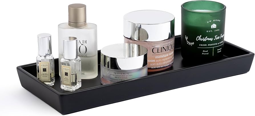 Minimalist skincare products on marble vanity - Amazon.com: JO LAVIE Bathroom Vanity Tray – 12