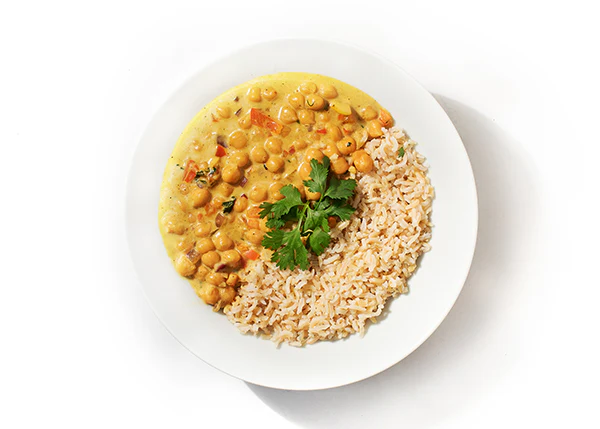 chickpea curry bowl - Indian Style Chickpea Curry Bowl with Brown Rice | MPK