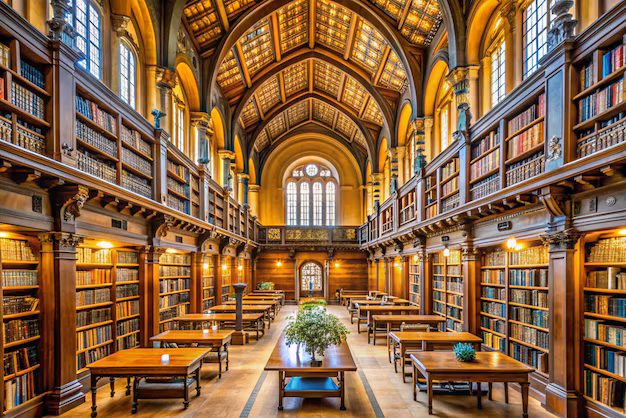 university library interior - Oxford university library interior oxford england | Premium AI ...